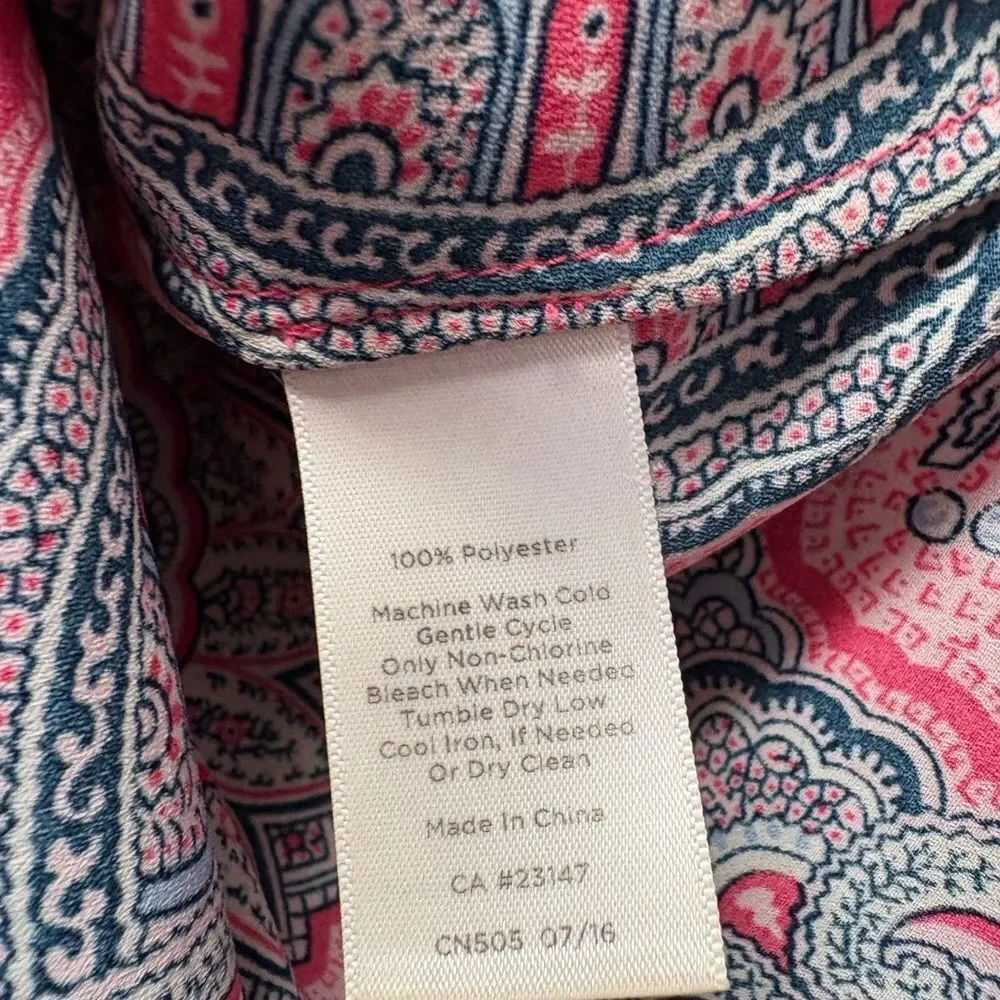 Talbots Paisley Pink Sleeveless Top Size M